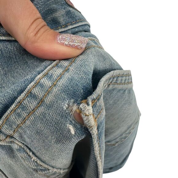 Adriano Goldschmied Blue Jeans Gemini Low Rise Straight Size 28 Distressed Denim - Picture 8 of 11